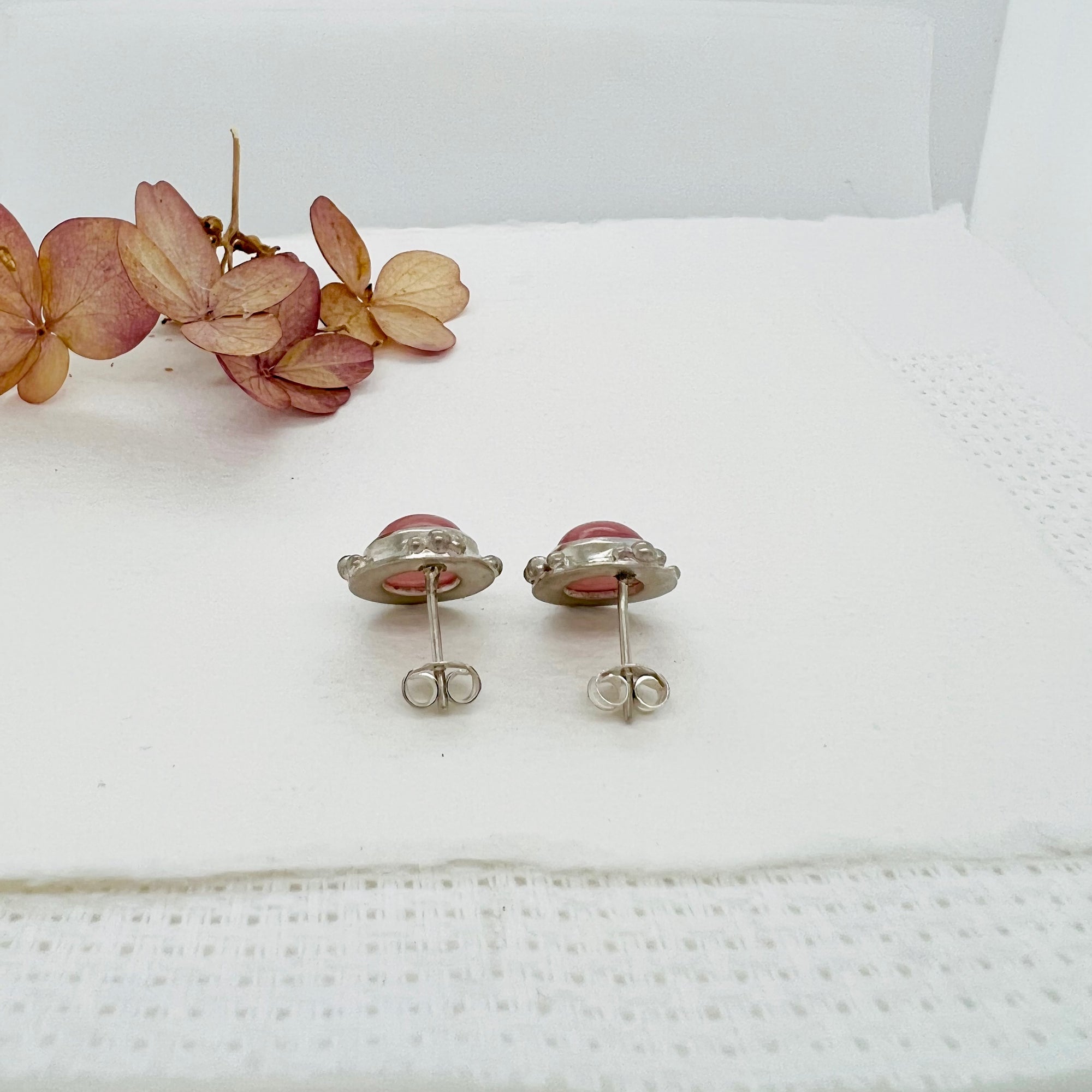 Guava Quartz Stud Earrings