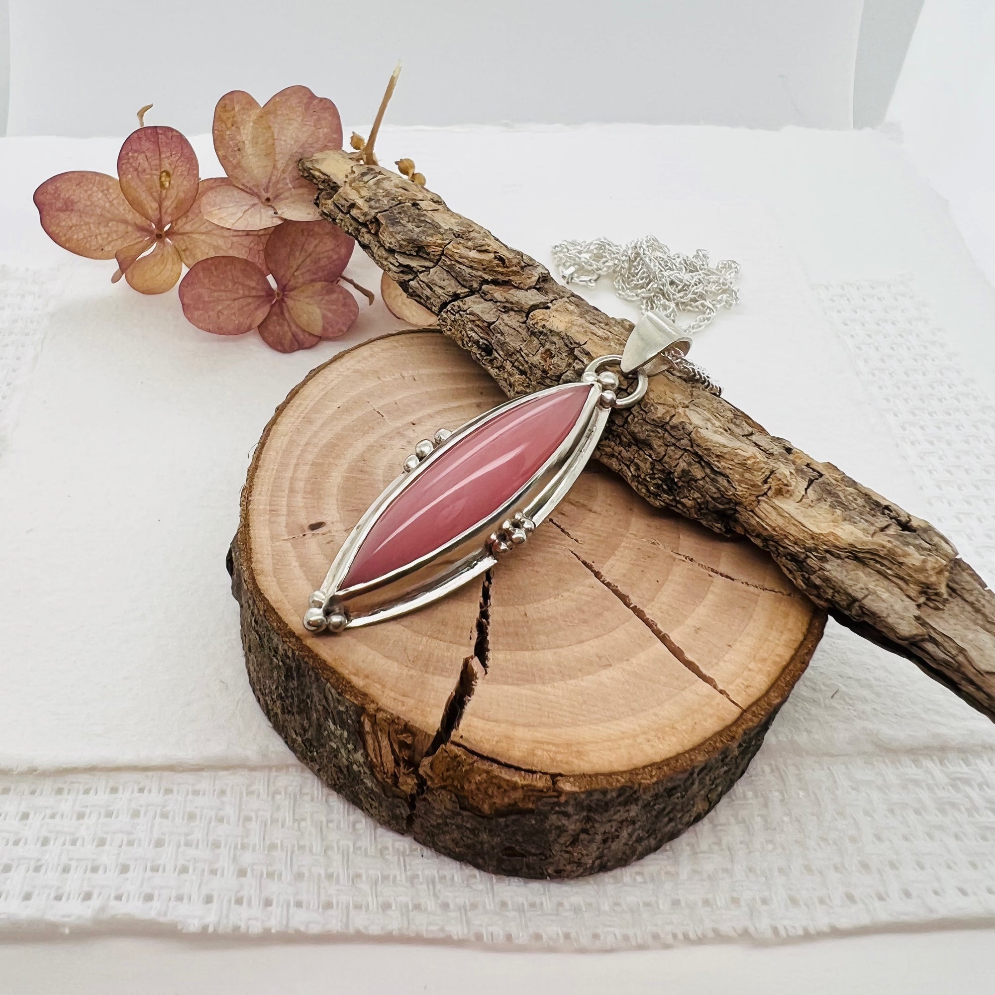 Guava Quartz Long Pendant