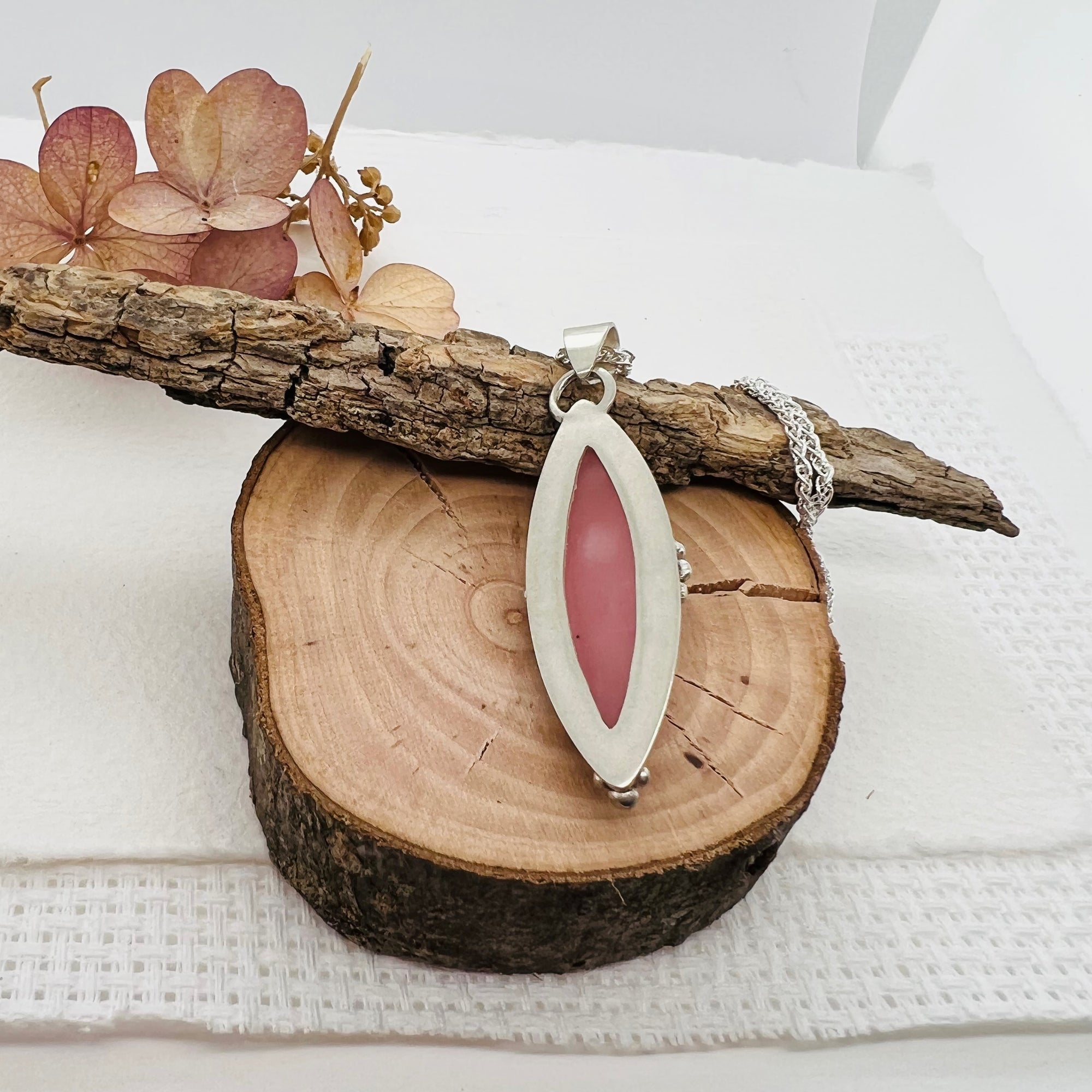 Guava Quartz Long Pendant