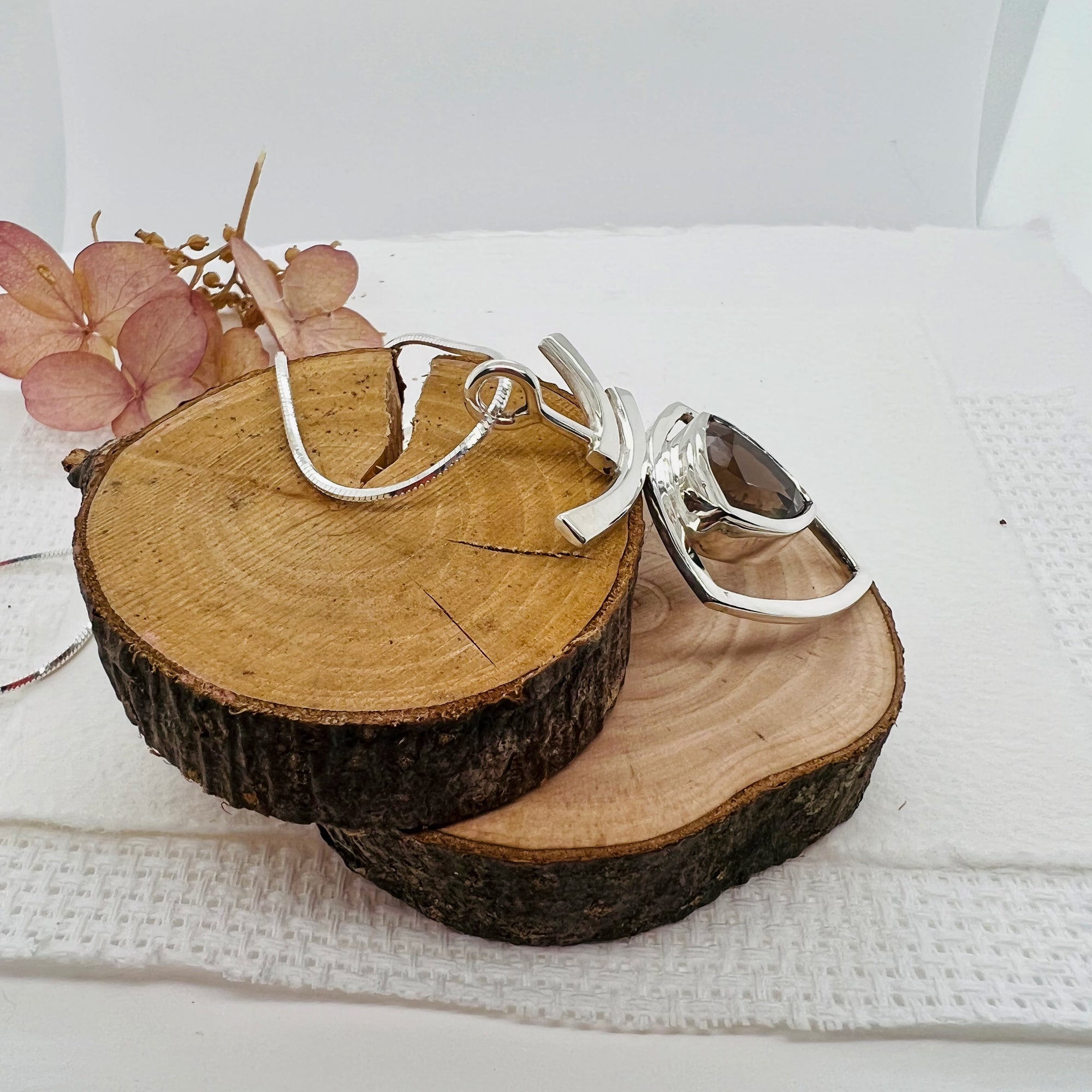 Smokey Quartz Trillion Necklace