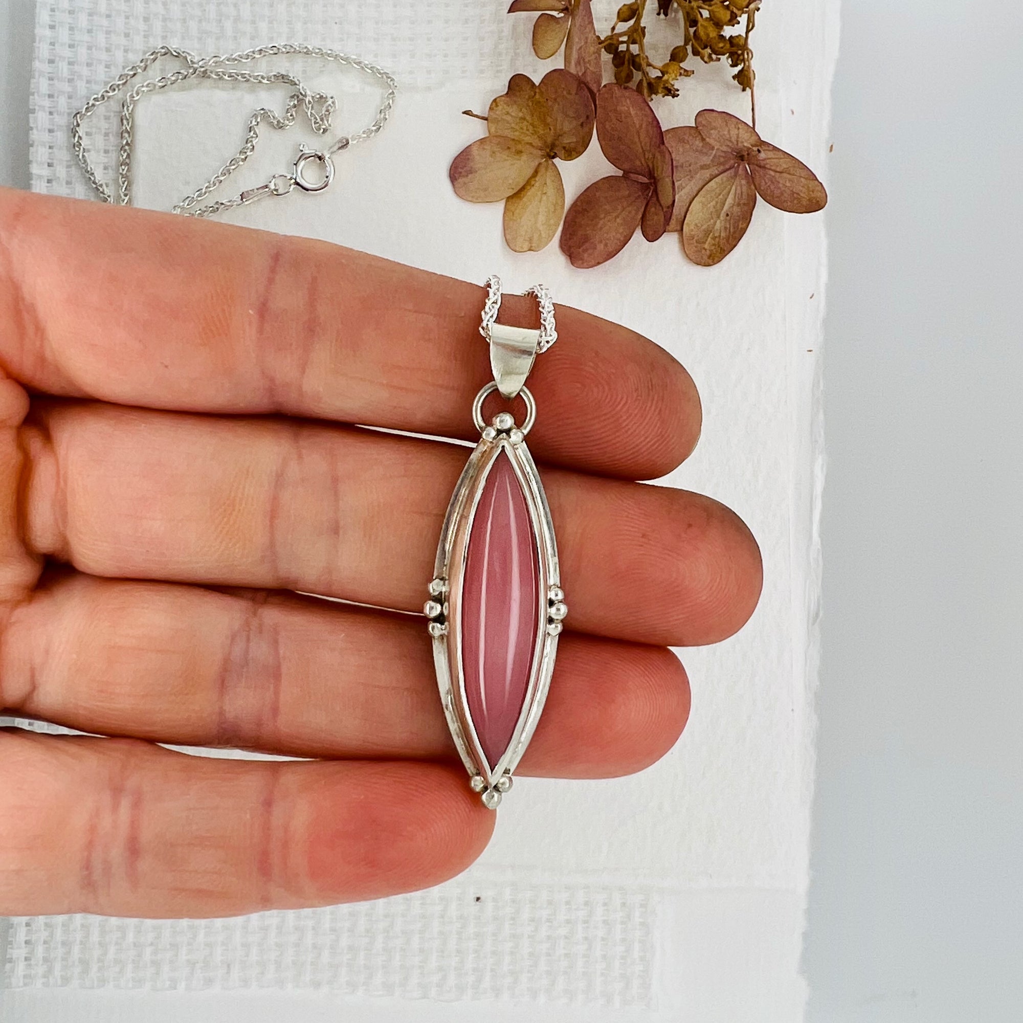 Guava Quartz Long Pendant