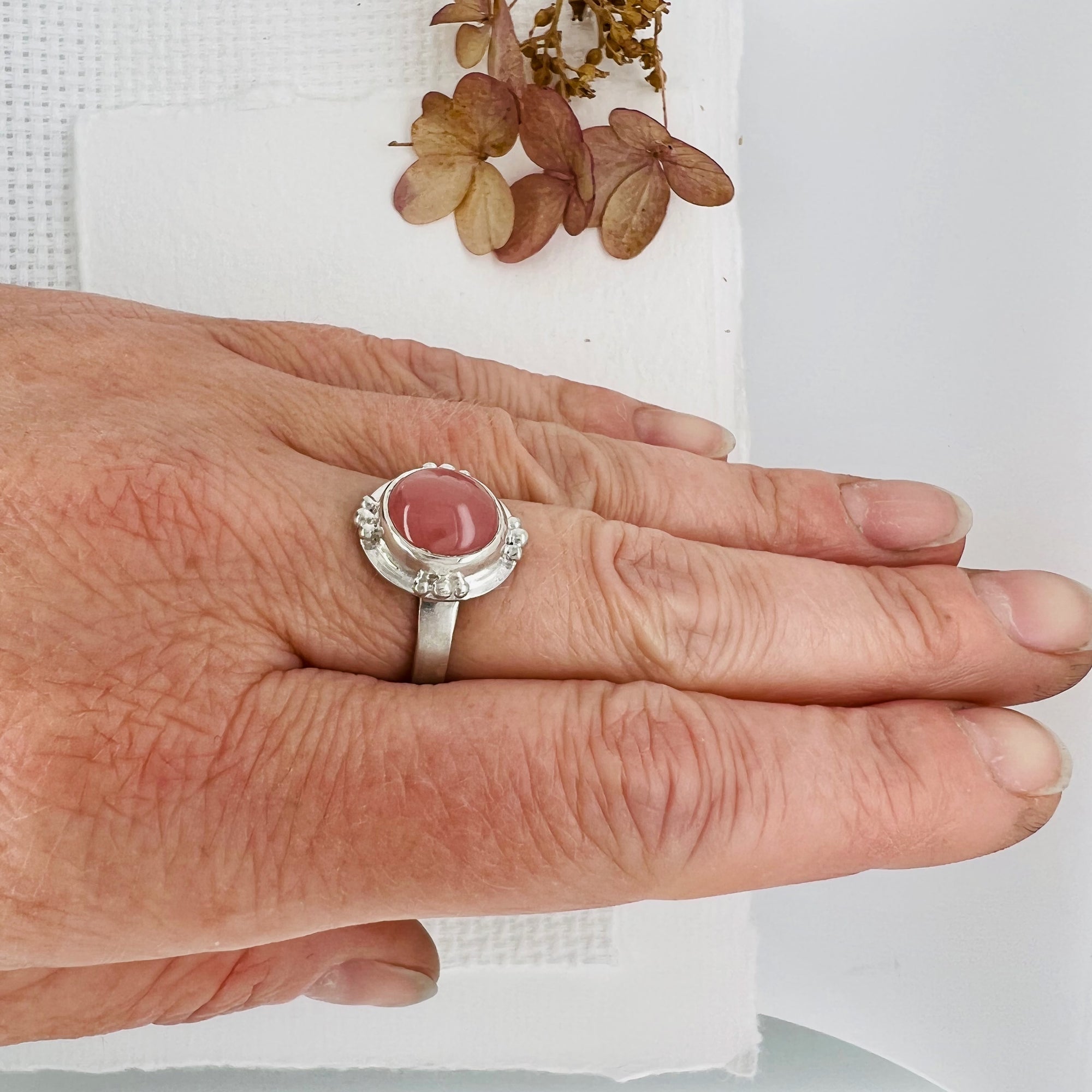 Guava Quartz Thin Ring
