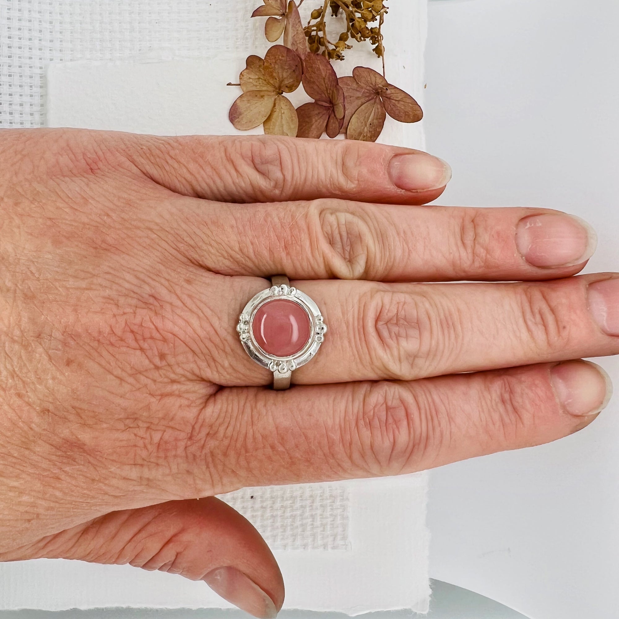 Guava Quartz Thin Ring