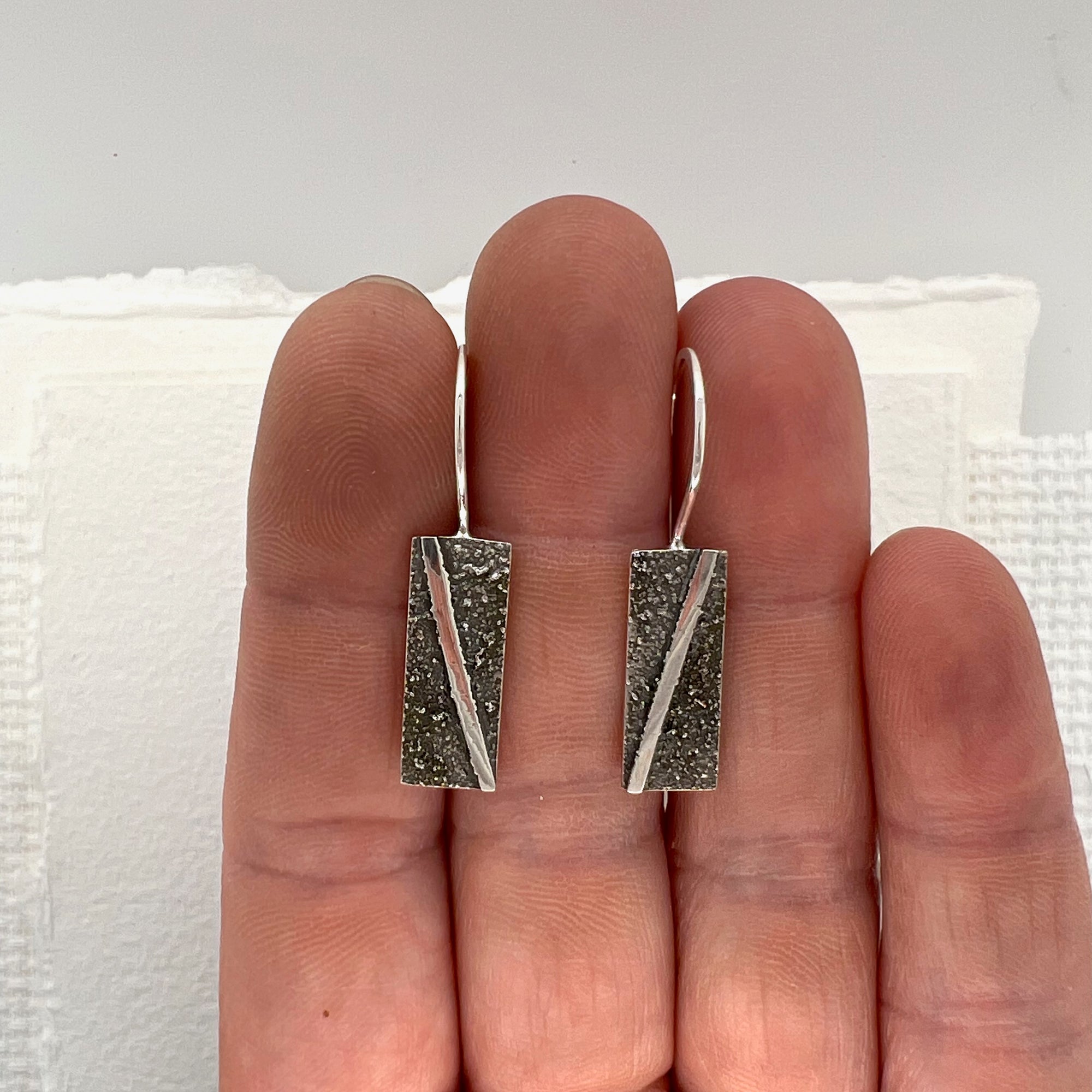 Stardust Rectangle Drop Earrings