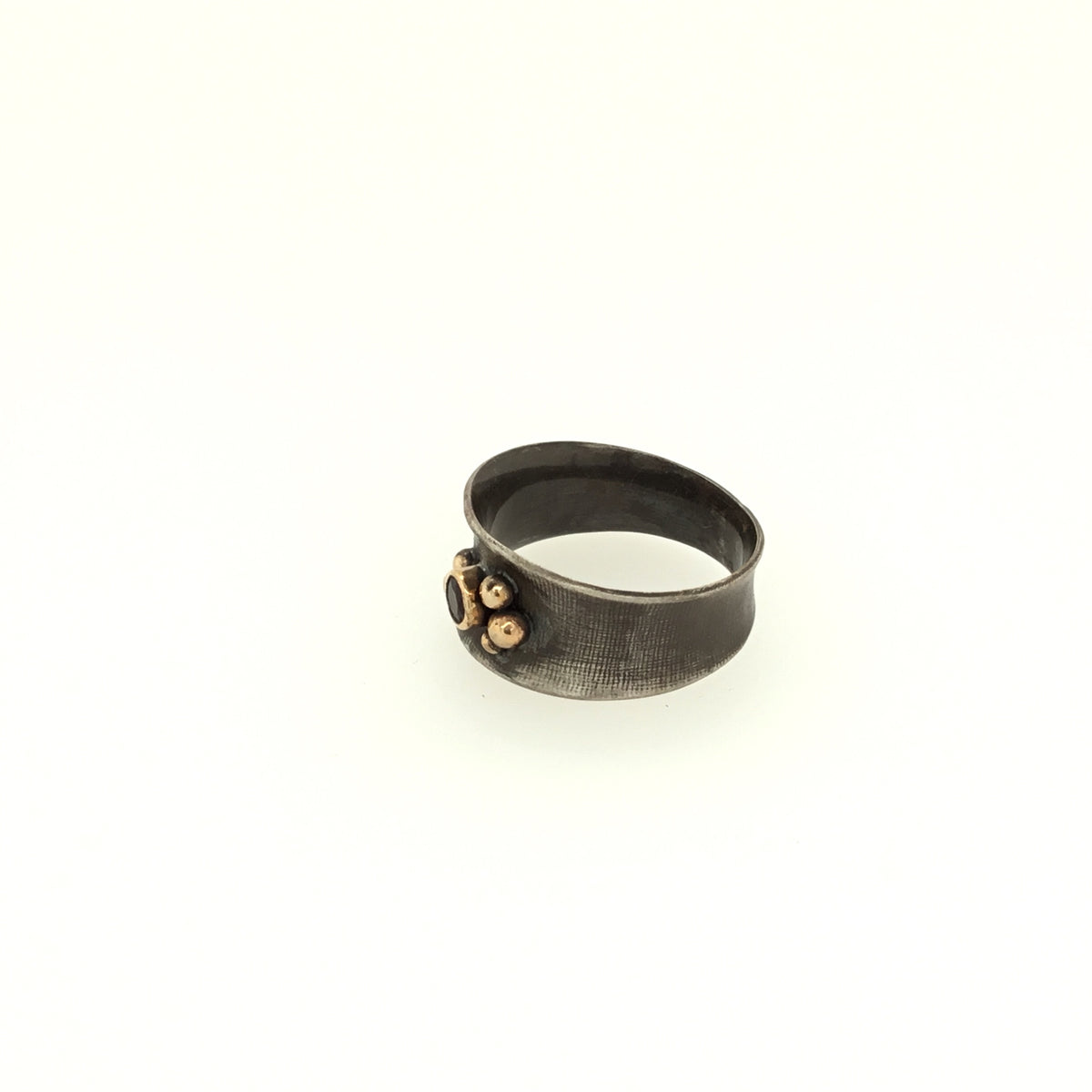 Black and Gold Ring with Fire Citrine