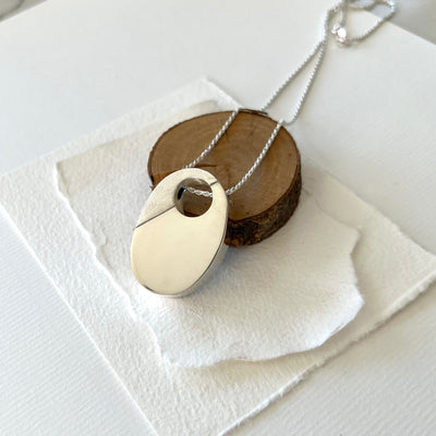Hollow Constructed Large Oval Pendant