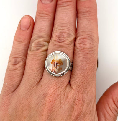 “Burning Bright” Dendritic Agate Ring