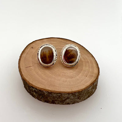 Dendritic Agate Tiny Studs