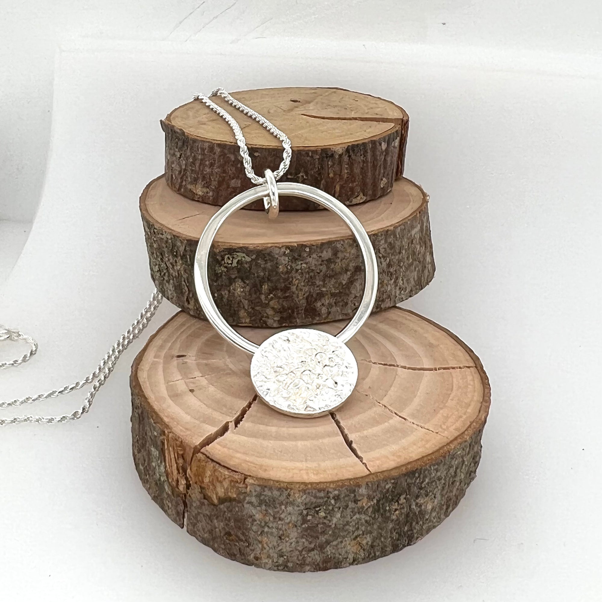 Reticulated Landscape Drop Long Pendant