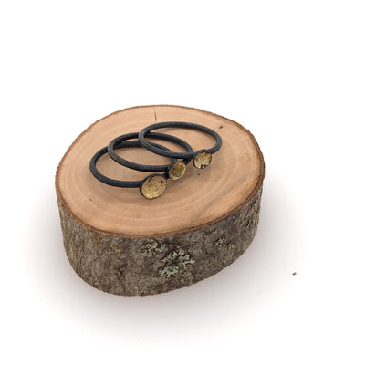 Black and Gold Dust Stacking Rings