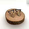 Black and Gold Triangle Stud Earrings