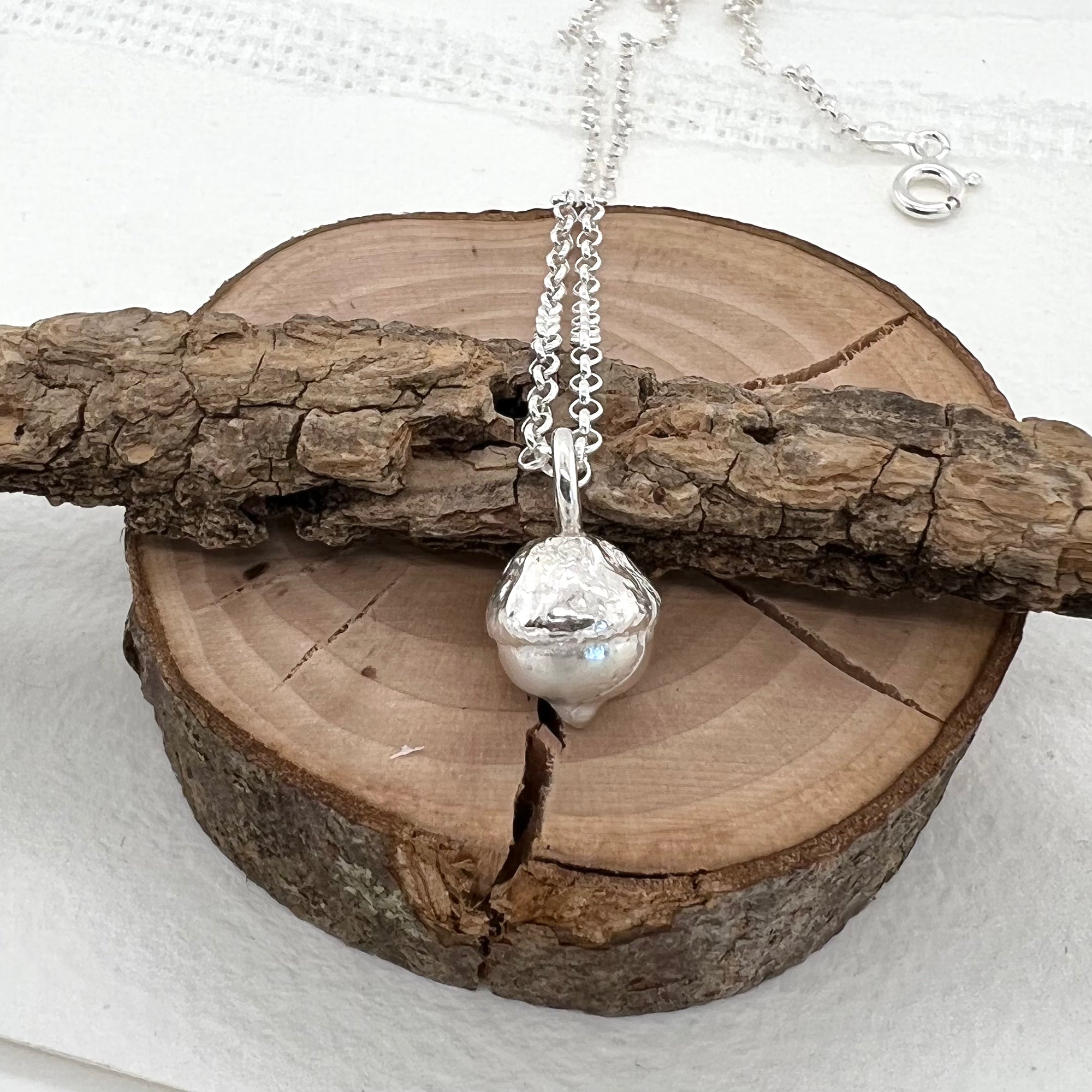 Sterling Silver Tiny Acorn Pendant