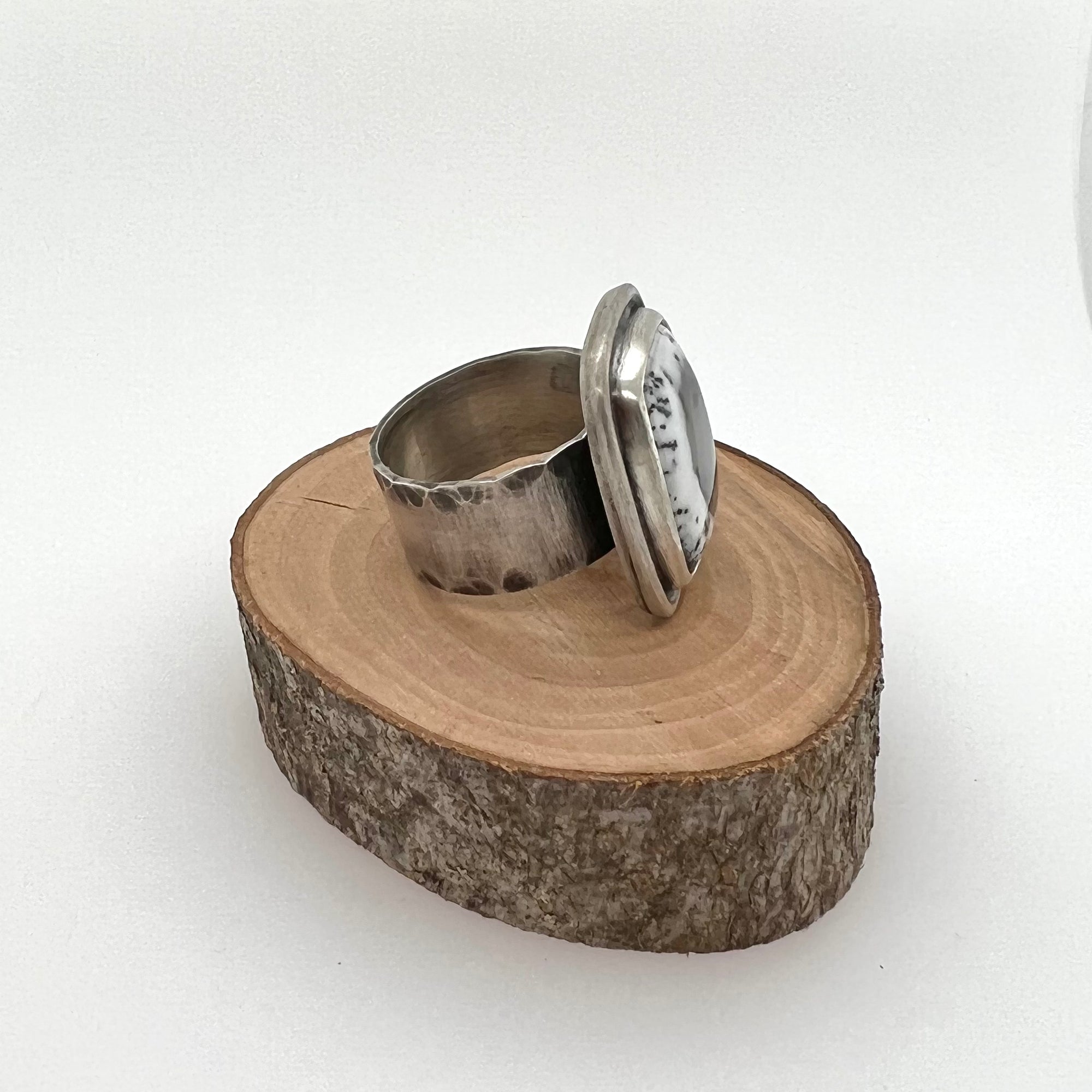 Dendritic Opal Statement Ring