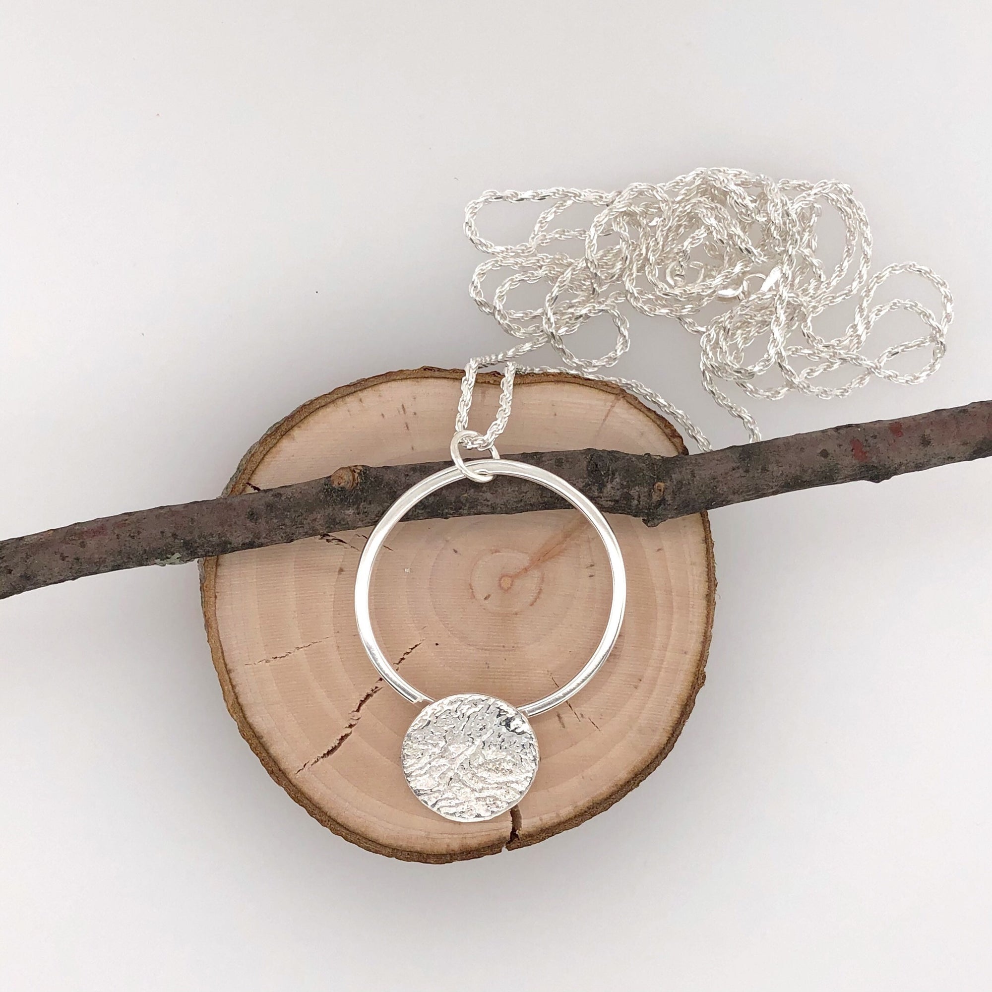 Reticulated Landscape Drop Long Pendant