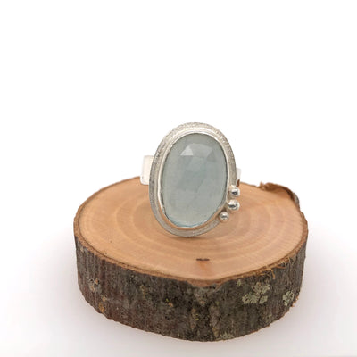 Rose Cut Aquamarine Ring