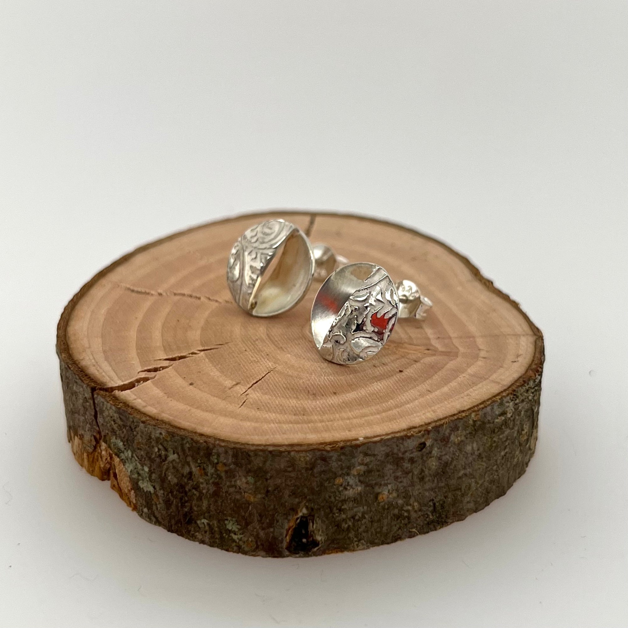 Contrasting Florals Bright Open Circle Studs