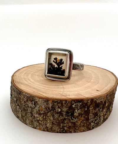 “Harvest Moon” Dendritic Agate Ring