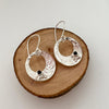Reticulated Disc Earrings with Garnets
