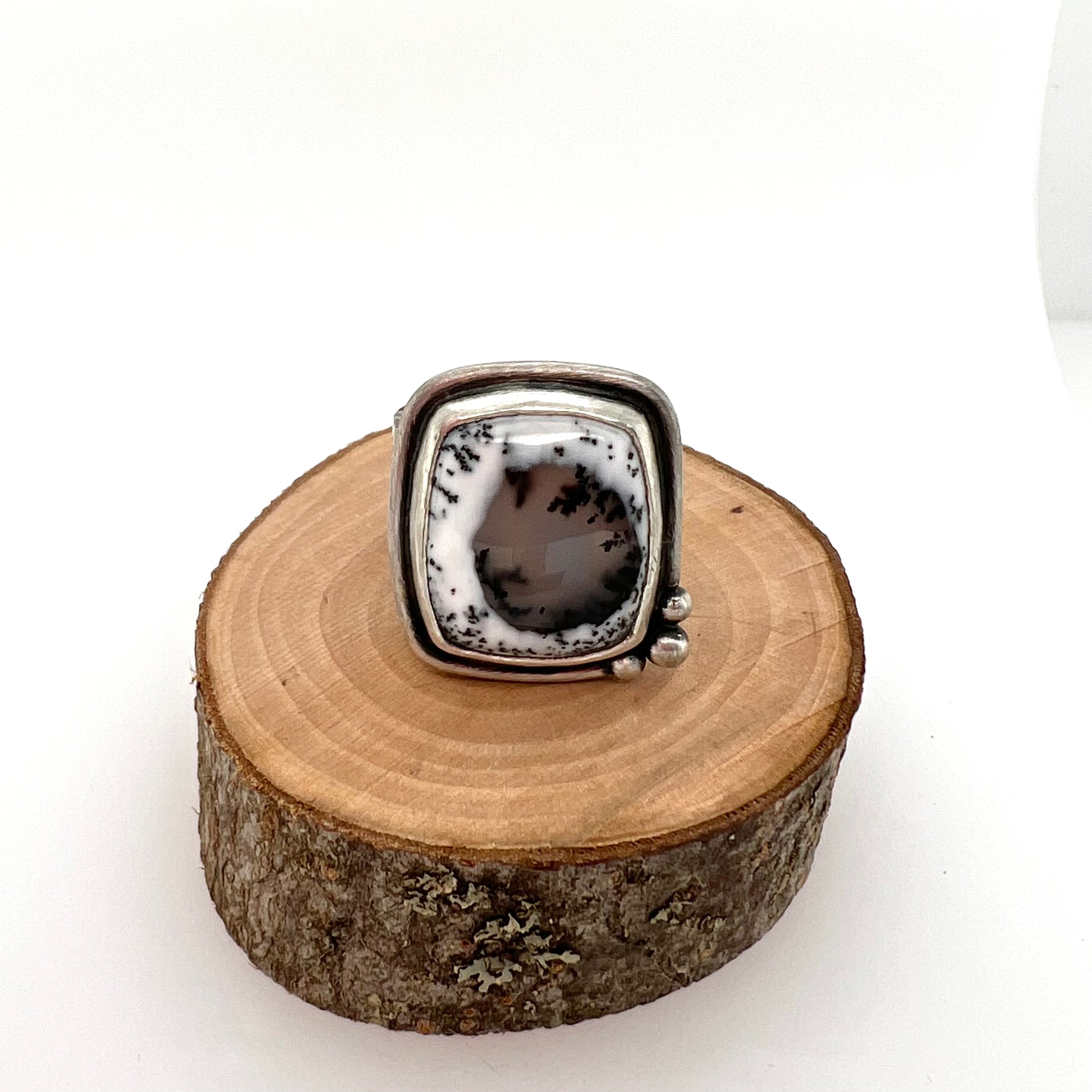 Dendritic Opal Statement Ring