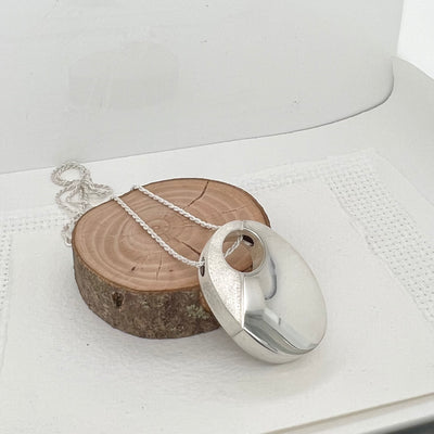 Hollow Constructed Large Oval Pendant