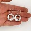 Reticulated Disc Earrings with Garnets