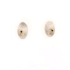 White and Gold Studs with Green Tourmaline