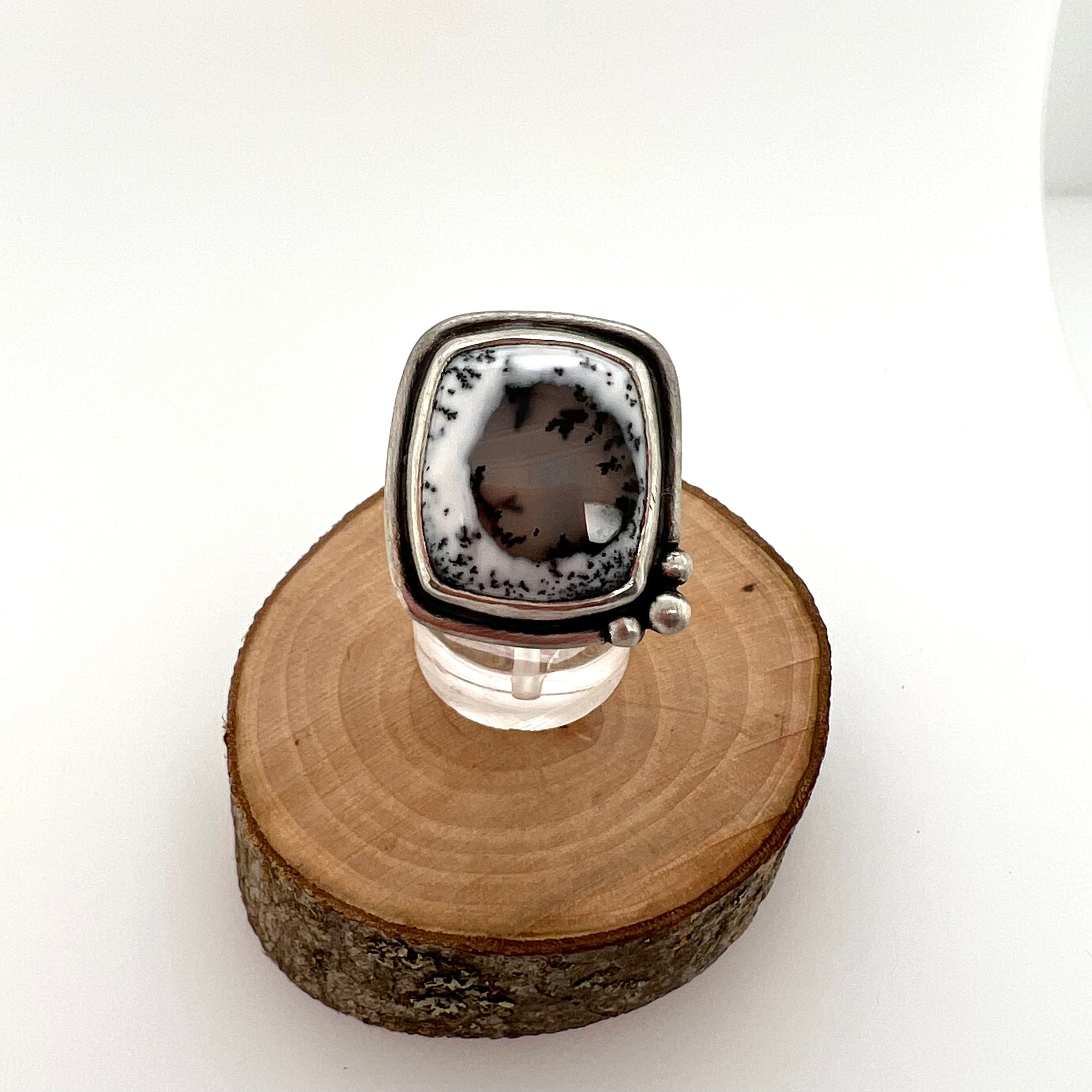 Dendritic Opal Statement Ring