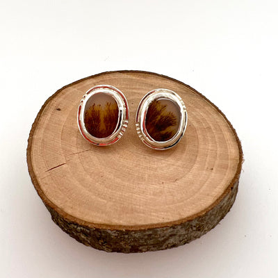 Dendritic Agate Tiny Studs