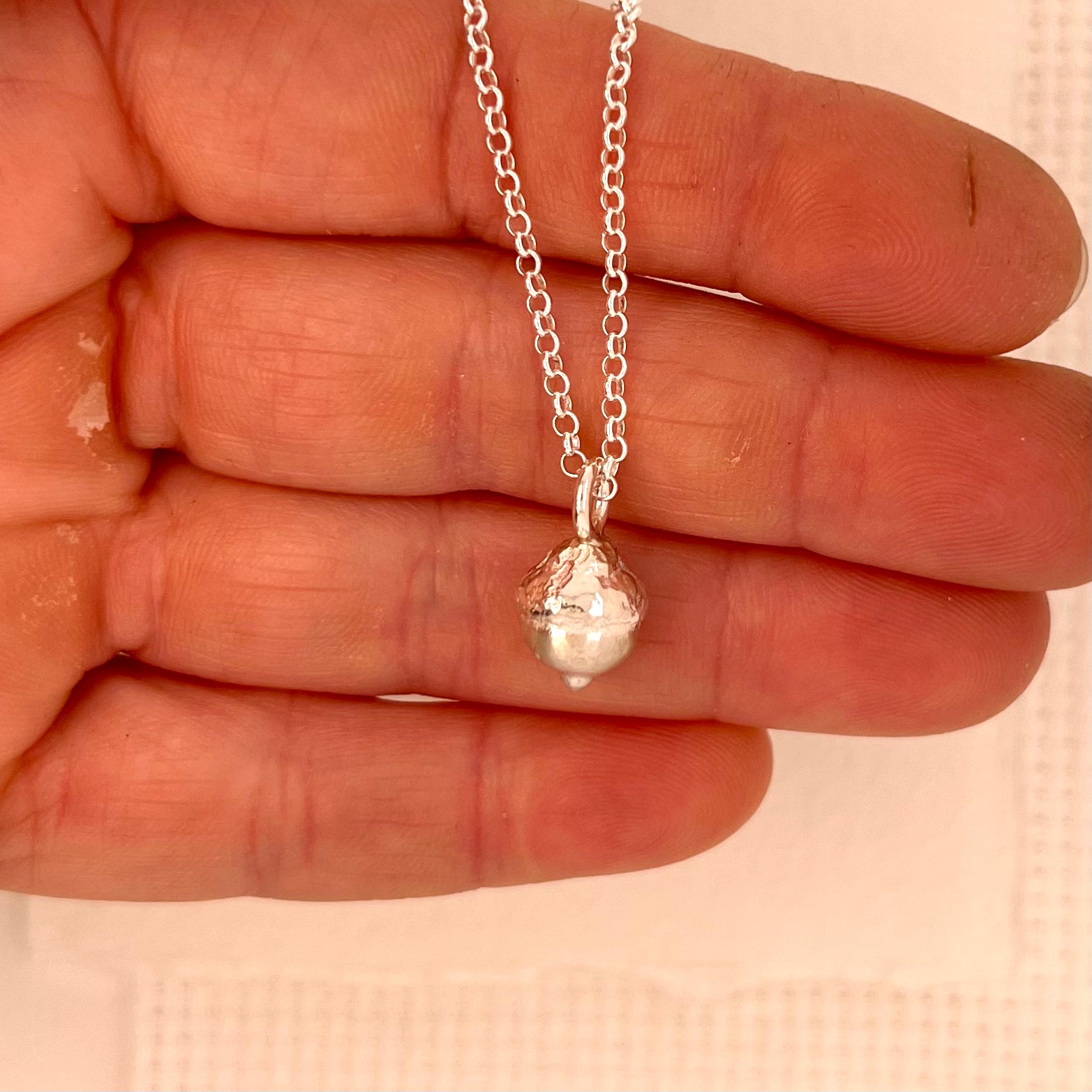 Sterling Silver Tiny Acorn Pendant