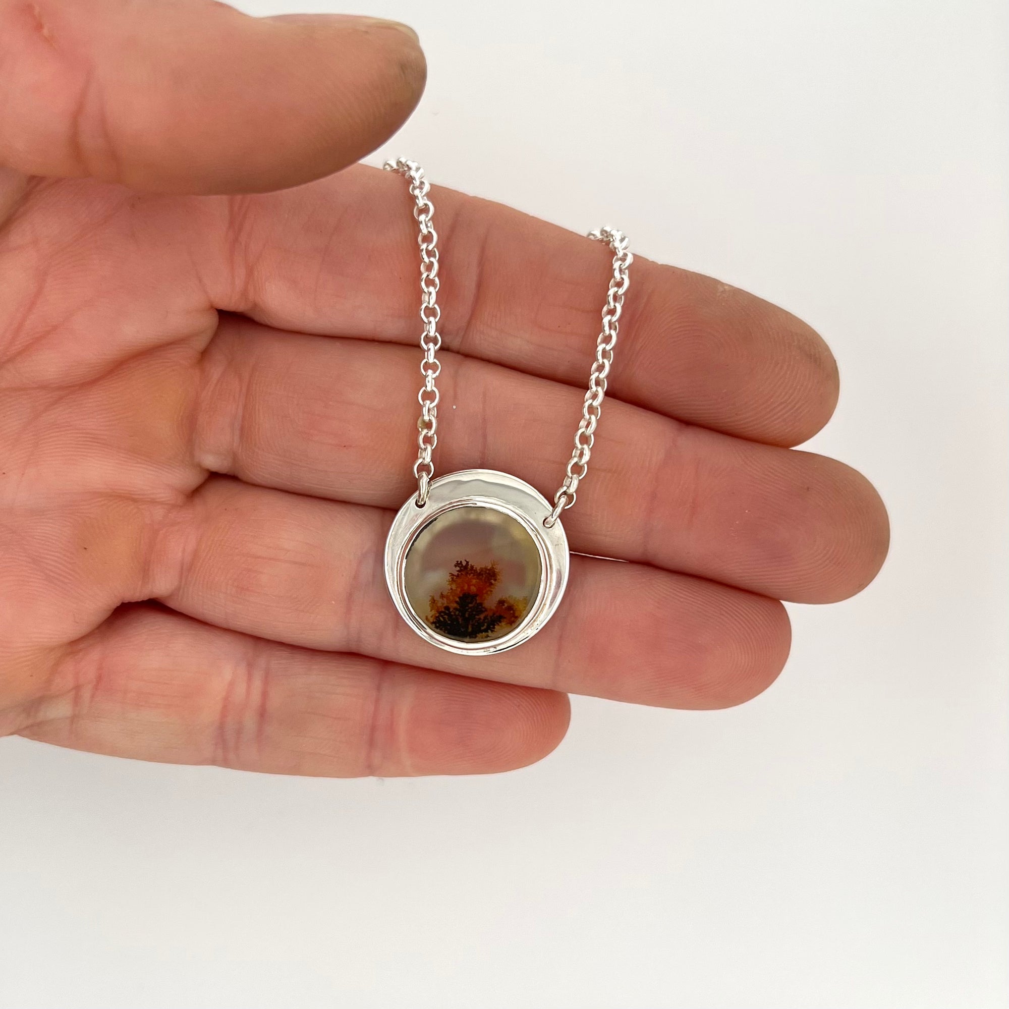 Dendritic Agate Round Necklace Kimberly Kropf Jewellery Designs