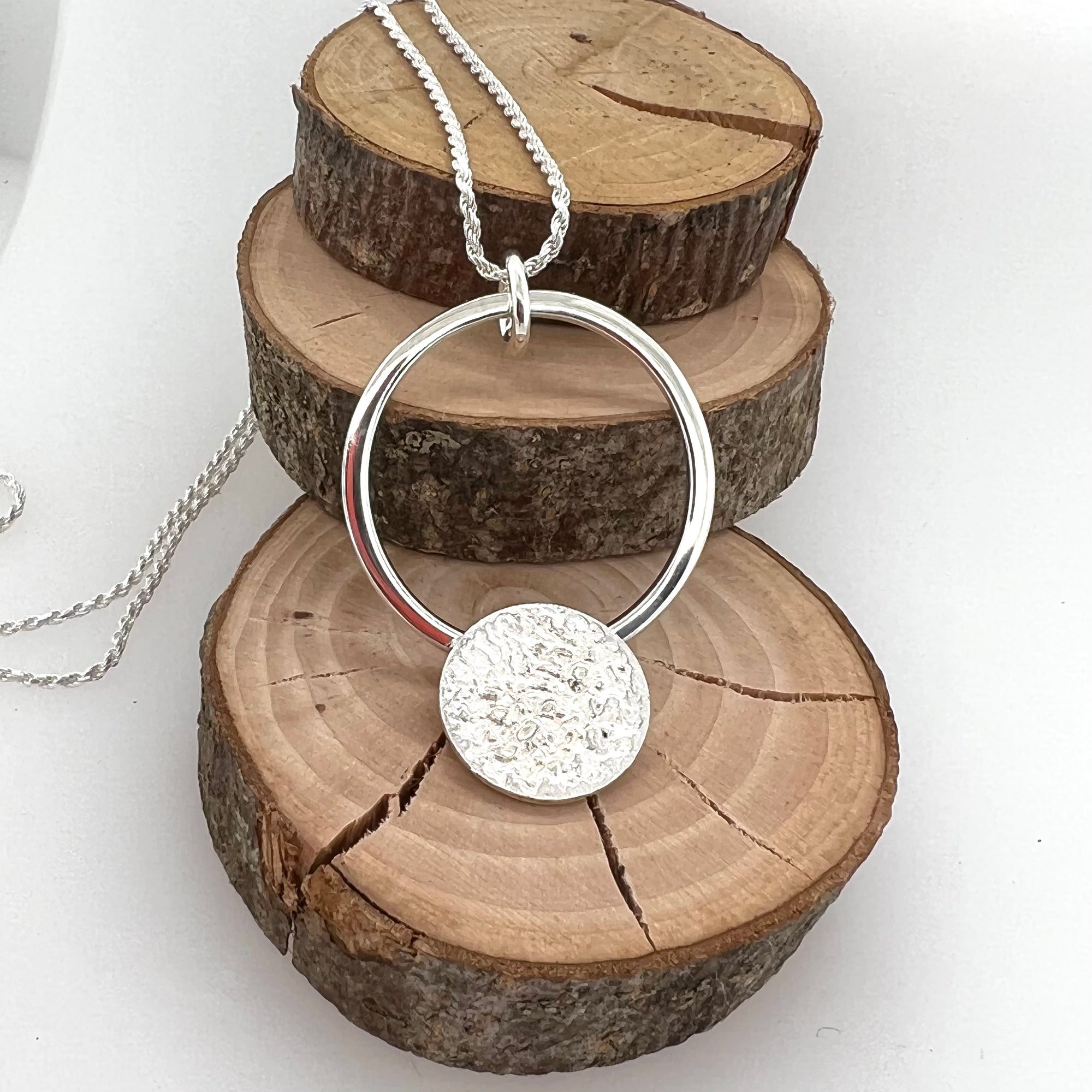 Reticulated Landscape Drop Long Pendant