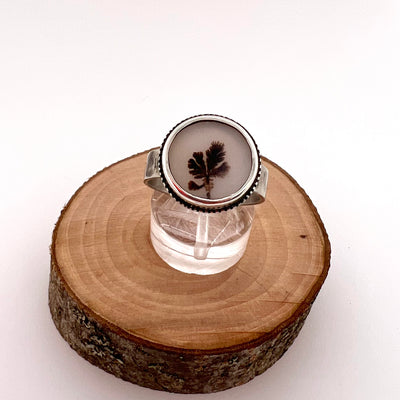 “Tiny Blossom” Dendritic Agate Ring