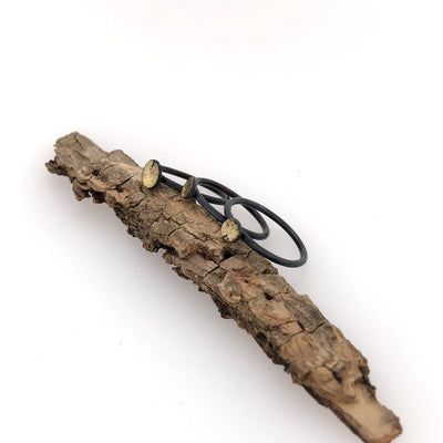 Black and Gold Dust Stacking Rings