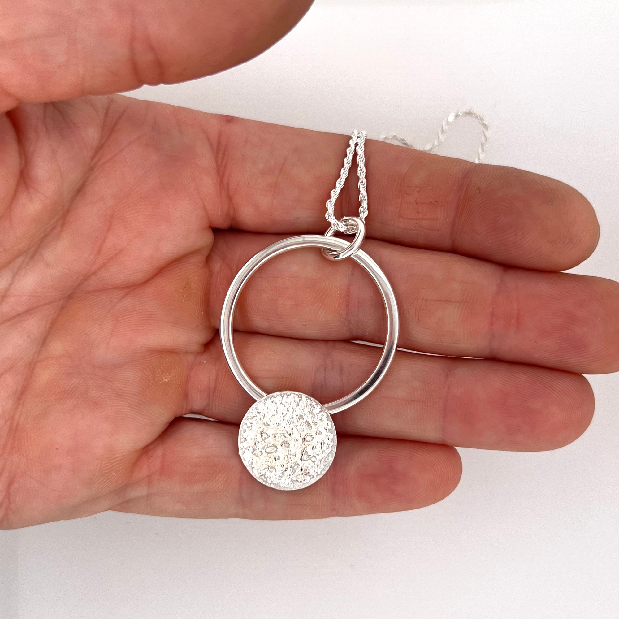 Reticulated Landscape Drop Long Pendant