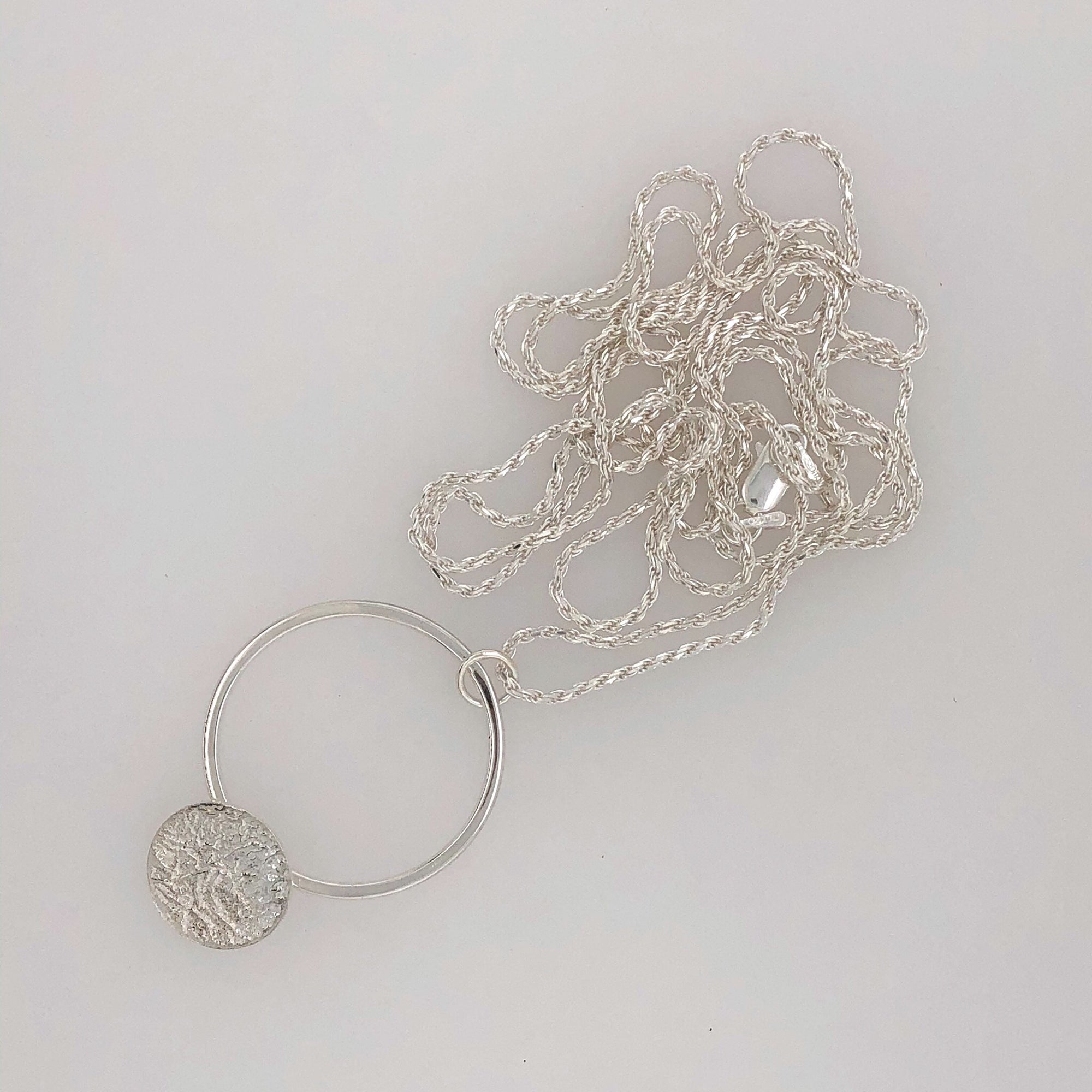 Reticulated Landscape Drop Long Pendant